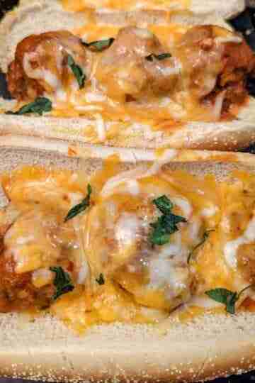 Meatball subs cooked in the air fryer