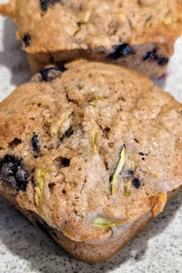 Blueberry zucchini muffins.