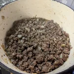 A pot of tourtiere meat.