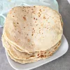 A stack of homemade tortillas.