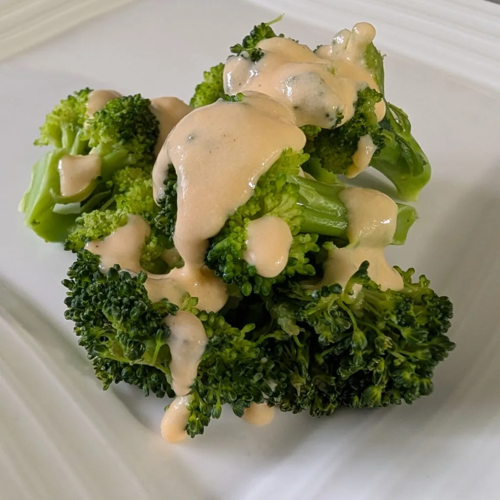 Steamed broccoli with Cheese Sauce For Broccoli.